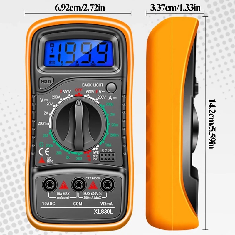 Electrical LCD Digital Multimeter Ohmmeter Multi OHM Tester AC DC