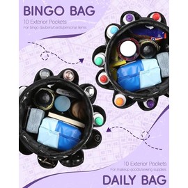 Bingo Bags with Pockets for Bingo Daubers Dabbers Dobbers Dotters Bingo Bag for Casino Bingo Accessories Bingo Dauber Bag for Bingo Game Lovers Bingo Stuff Supply Supplies Bingo Gadgets Juego de Bingo