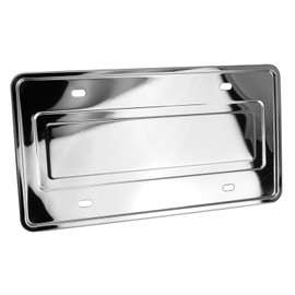 LFPartS Stainless Steel License Plate Backing Reinforce Holder/Bracket (Chrome)