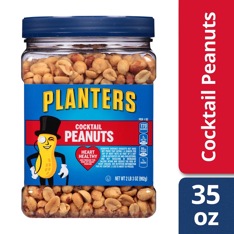 Planters Salted Cocktail Peanuts, 35.0 oz Jar (Pack of 3)