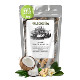Nelson's Tea - Coconut Ginger Vanilla - Oolong tea, pu'erh tea, cardamom seeds, ginger root, turmeric, cinnamon, ginger, clove, nutmeg, allspice, and black pepper (2 oz)
