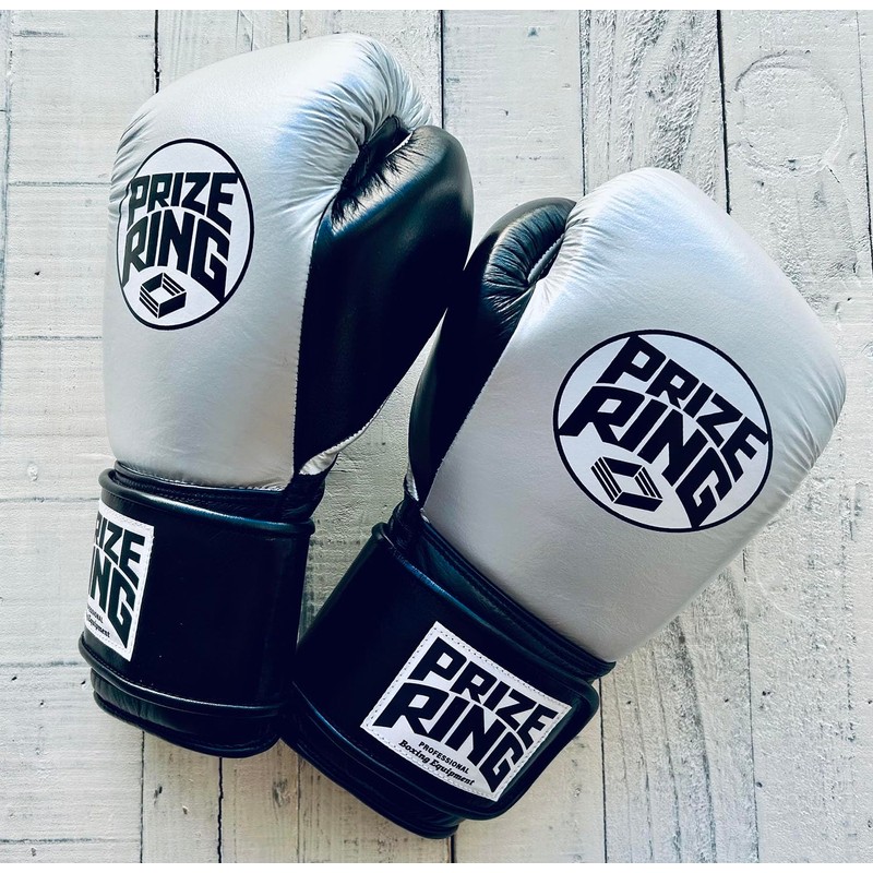 PRIZE RING Boxing Gloves "Professional SS" Silver/Black (14oz)