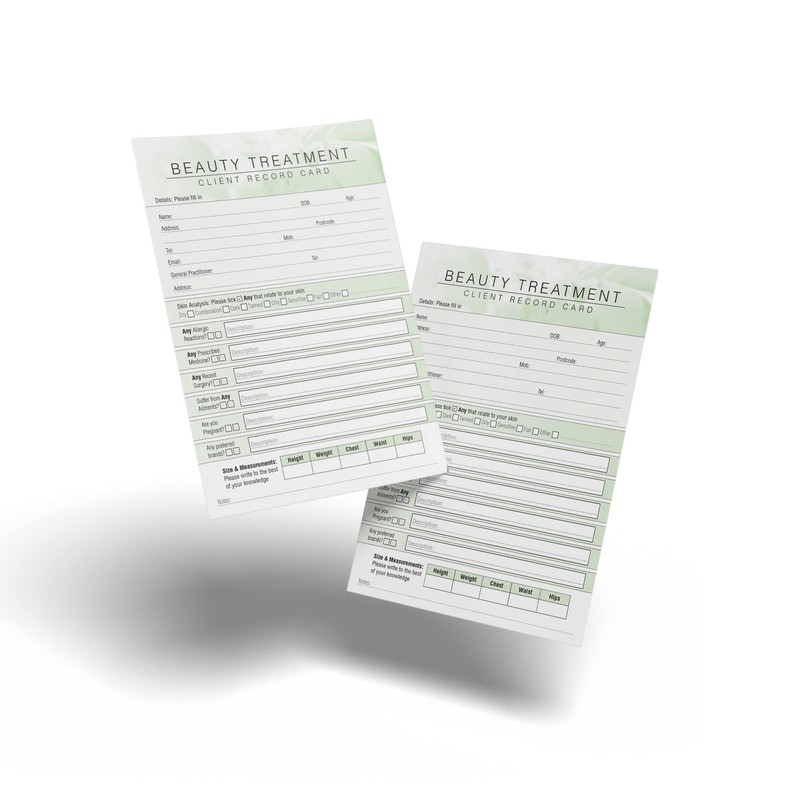 Beauty Client Record Card - Treatment Consultation Form for Mobile