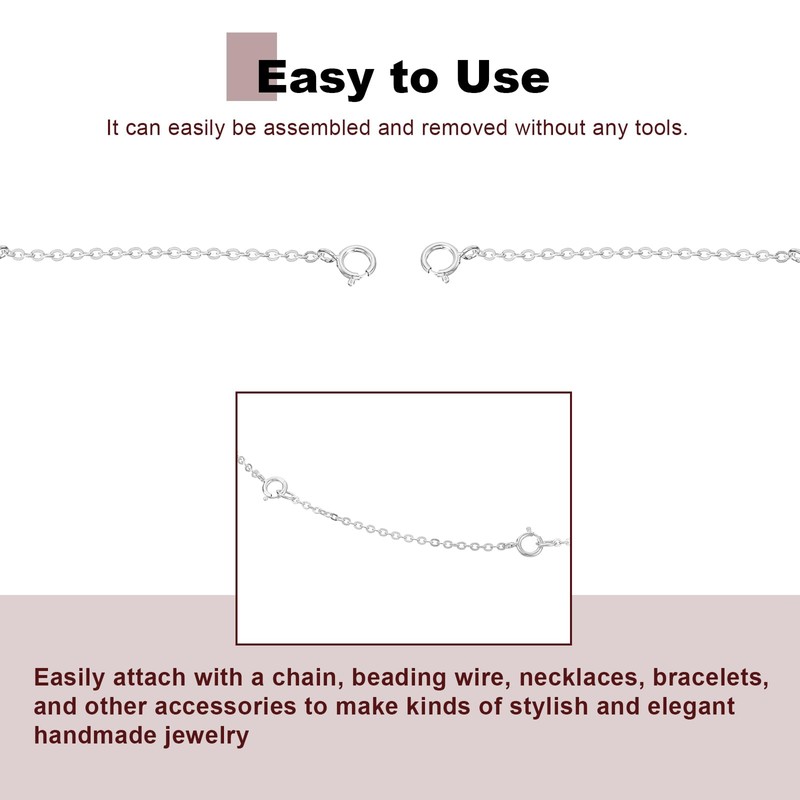 sourcing map 1 Pcs Chains Extenders 925 Sterling Silver 50mm