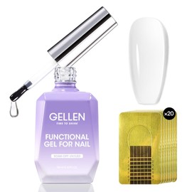 Gellen Builder Gel for Nails - 18ml Clear Gel Builder Nail Polish, 7 in 1 Rubber Base Gel Polish Nail Strengthener Extension, Soak Off UV Gel for Starter Manicure Salon Home