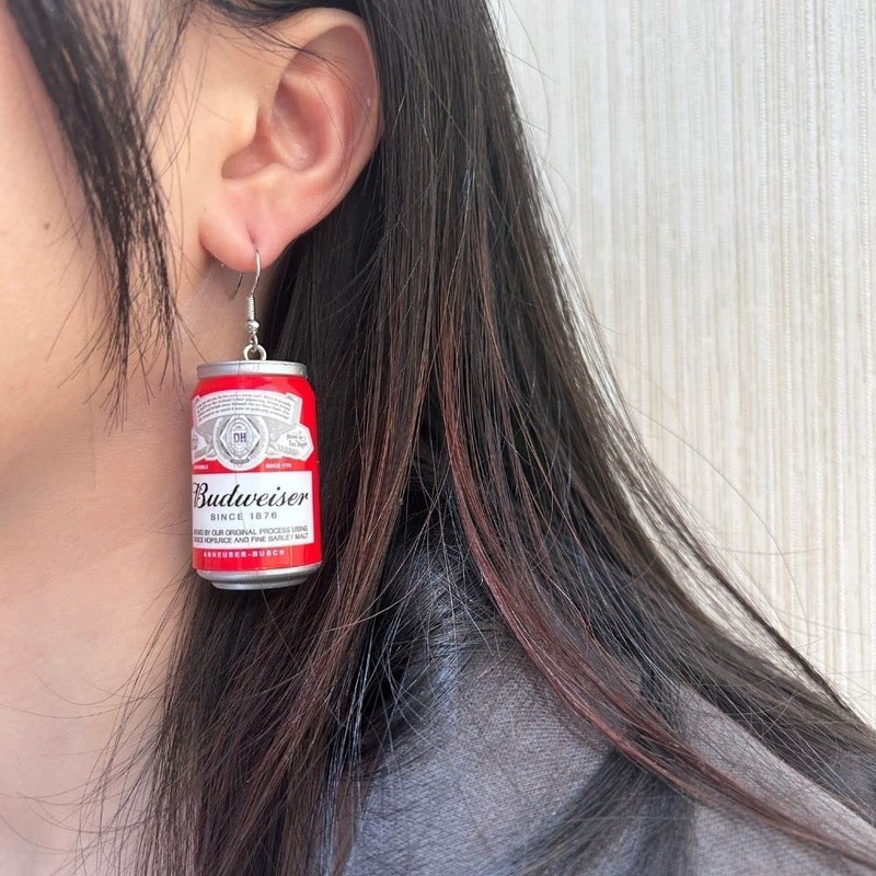 Lovely Beer Mug Dangle Earrings, Cute Beer Bottle Beer Can