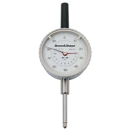 TESA Brown & Sharpe 14.82022 Central Lug Back Dial Indicator, White Dial, 4.0-48 Thread, 0.374" Stem Diameter, 0-100 Reading, 2.25" Dial Diameter, 0"-1" Range, 0.001" Graduation, +/-0.001" Accuracy