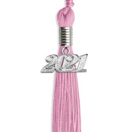 Endea Graduation Single Color Tassel with Silver Date Drop (Pink, 2021)