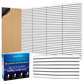 BSHEAD 6 Pack 2-Layer Fold Soundproof Wall Panels, 24 x 12 x 0.43 in Sound Proof Foam Panels for Walls, 0.9lb/ft³ High Density, 3D Acoustic Panels,Artistic Noise Dampening Panels White&Black