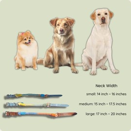 Pawtopia 5FT Dog Leash & Collar Set - Large Dogs, Cotton Braided Rope with Vegan Leather Handle (Brown) with Two Complimentary Rolls of Dog Poop Bags (30 Bags), Durable Clasp (Vivid Rainbow, Large)