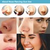 AceFun Pack of 9 Nose Piercing Gun Kit, Silver Gold