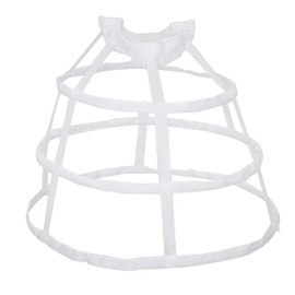 Women 3 Hoops Pannier Petticoat Hollow Out Birdcage Skirt Wedding Bridal