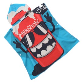 FEBE Bath Poncho Children's Bath Towel with Hood Bathrobe for Toddlers, Milkshake