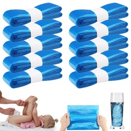 Zosenyer Nappy Bin Refill Bags, Pack of 10 5 m Nappy Bin Refill Cassettes, Baby Plastic Nappy Bag, Litter Locker Refill Cassette, Nappy Bags Anti Odor for Various Nappy Bins