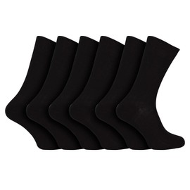 100% Egyptian Cotton Socks for Men | 6 Pairs | Ribbed Seamless Black Socks Avaliable in 3 Sizes (6-8, Black)