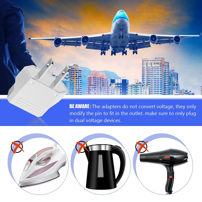 EBOOT 20 Pack EBOOT Europe to USA Plug Adapter American