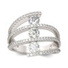 COSJOOHY 925 Sterling Silver Sparkling Full Diamond Rings Three Row