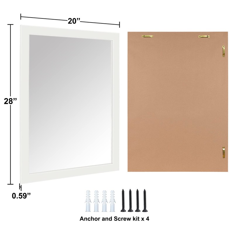 Ruomeng Ruomeng Rectangular Wall Mirror 20" x 28" for Bathroom,