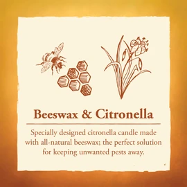Candle by the Hour 80-Hour Citronella Candle, Glass Cylinder, Eco-friendly Natural Beeswax with Cotton Wick