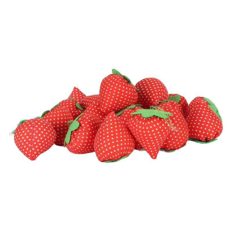 20pcs Sewing Pin Cushion Cotton Soft Lightweight Cute Strawberry Shaped
