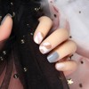ins style 24pcs grey nail tips marble nails for sweet