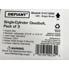 Schlage 3 Pack Defiant Single-Cylinder Deadbolt Bright Brass Finish Keyed