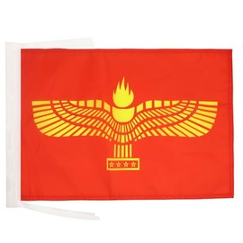 AZ FLAG Syriac Aramaic Flag 18'' x 12'' cords - Syriac Christians SMALL flags 30 x 45cm - Banner 18x12 in