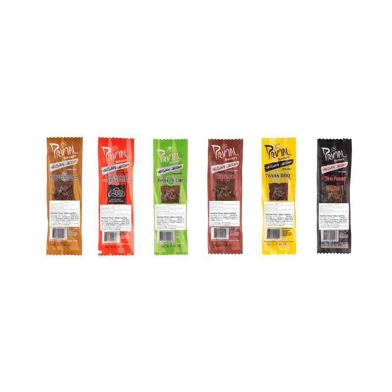 Primal Spirit Vegan Jerky - Most Popular Flavors Pack, 10