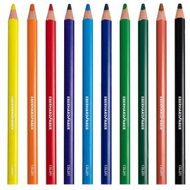 Eberhard Faber 511409 - Colori Jumbo Buntstifte, in 10 Farben, im Kartonetui, ergonomisch dreiflächig, zum Malen, Illustrieren und Zeichnen