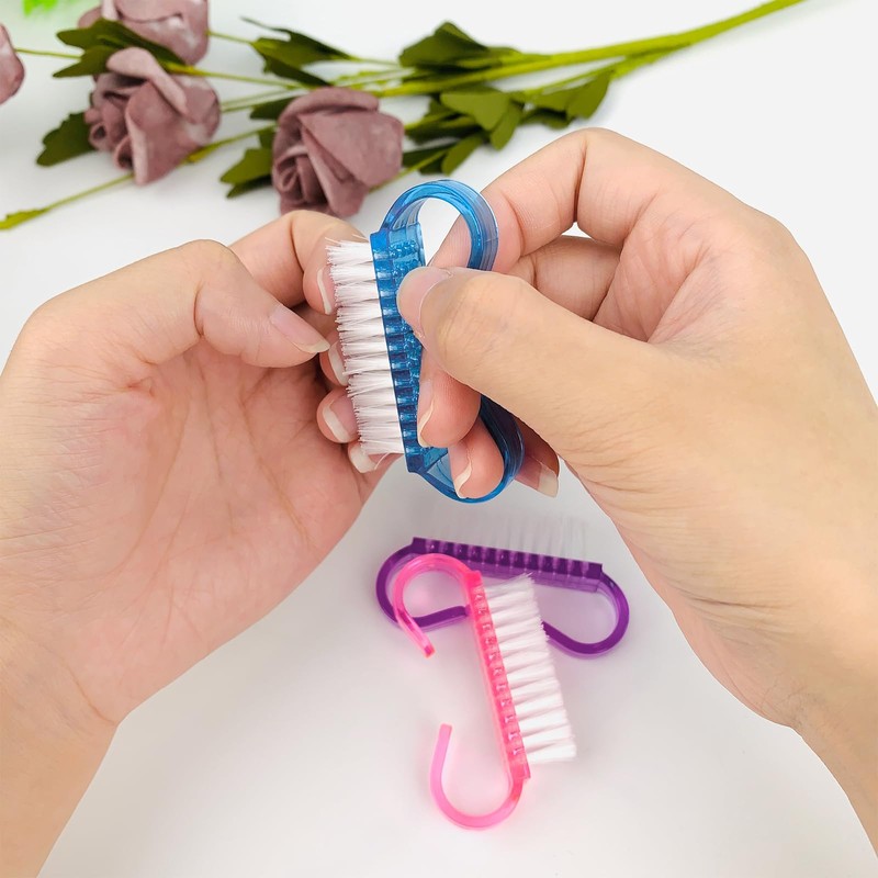 Handle Grip Nail Brush, 24 Pack Small Fingernail Brushes, Hand