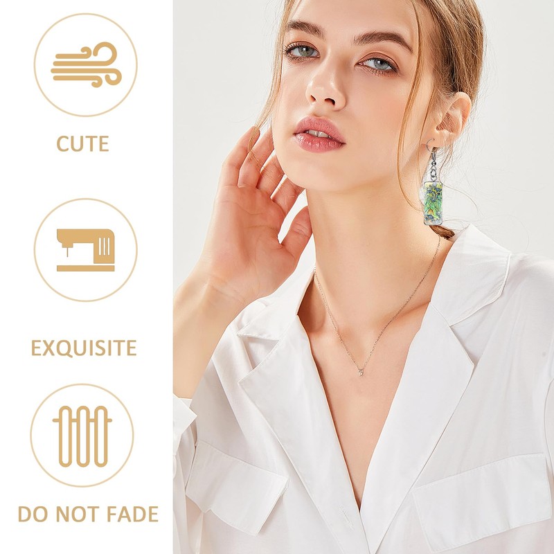 YSJCHEBS 3 Pairs Rectangular Drop Earrings, Creative Design Earrings, Vintage