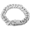 HALUKAKAH Diamond Cuban Link Chain for Kid,14MM Boy's Platinum White