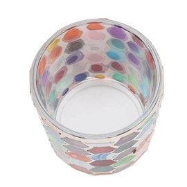 Glass Votive Candle Holder, Colorful Mosaic Candle Holder Vintage Tea Light Holders Romantic Candle Stand for Wedding Party