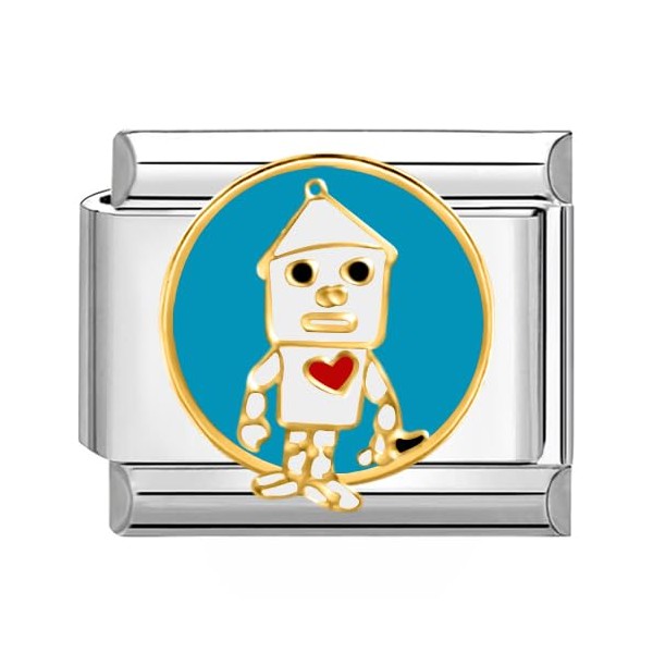 Quiges - 9mm Italian Style Charm Link Module Stainless Steel