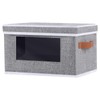 OUTBROS Storage Box with Lid, Transparent Window Organiser Box, Foldable