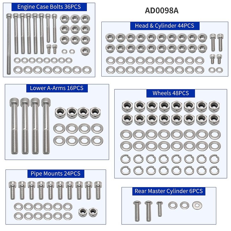 GOLKNHA 673 PCS 304 Stainless Steel Bolt & Screw Kit