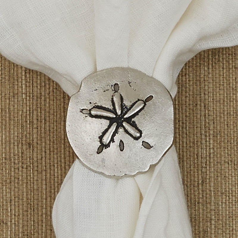 Split P Sand Dollar Napkin Ring Set of 4
