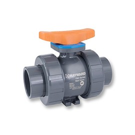 Hayward Flow Control TBH1100ASTE0000 Series TBH True Union Ball Valve, Socket/Threaded End, PVC with EPDM Seals, 1" Size