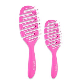 2 Pack Detangling Brush for All Wet or Dry Hair Types - Pain-Free Brushing, Vented Hair Brush - Lightweight Handle - Mommy and Me Brush Set (Pink)