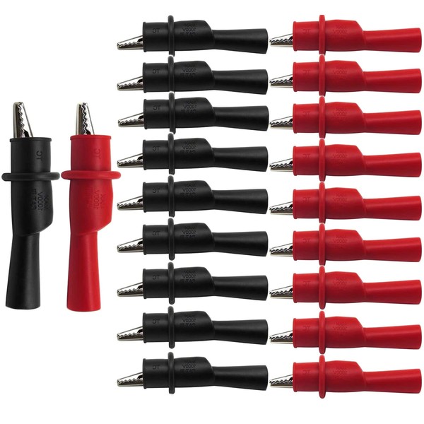 RUNCCI-YUN 20 x Multimeter Alligator Clips, Metal Crocodile Clips, Insulated,