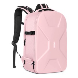 MOSISO Camera Backpack, DSLR/SLR/Mirrorless Photography Camera Bag 15-16 inch Waterproof Hardshell Case with Tripod Holder&Laptop Compartment Compatible with Canon/Nikon/Sony, Pink