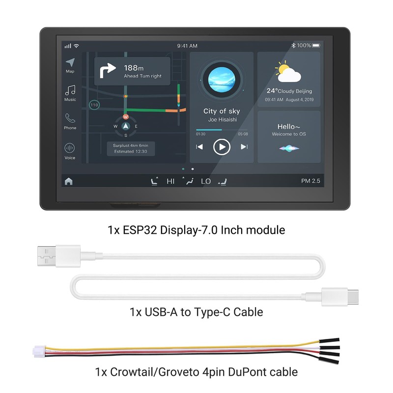 ELECROW ESP32 Display 800×480, 7 Inch HMI Basic ESP32 RGB