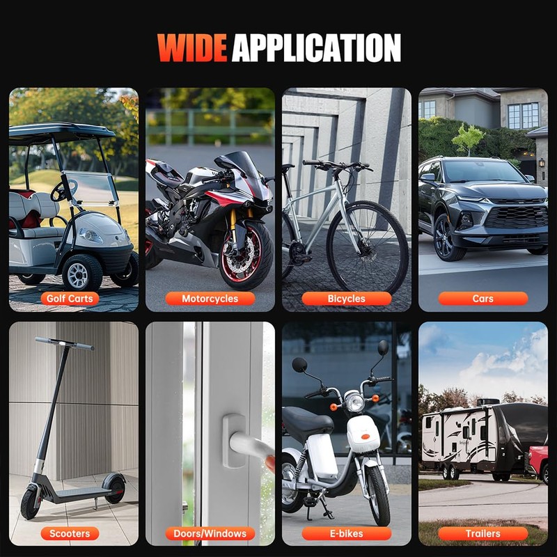 WSDCAM Upgraded Bike Alarm with Remote - 113dB Loud Anti-Theft