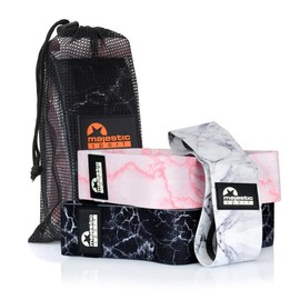 MAJESTIC SPORT Booty Band Set, 3 x Strengths & Lengths, 3 x Designs, Includes Carry Bag (Hip Bands, Resistance Bands Set, Fitness Bands Set, Sports Bands, Training Bands, Gymnastics Band, Fitness