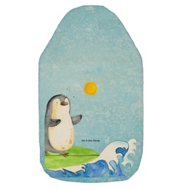Mr. & Mrs. Panda Hot Water Bottle Penguin Surfer - Gift, Heat Cushion, Hawaii, Hot Water Bottle Cover, Waves, Hot Water Bottle with Cover, Children's Hot Water Bottle, Grain Cushion
