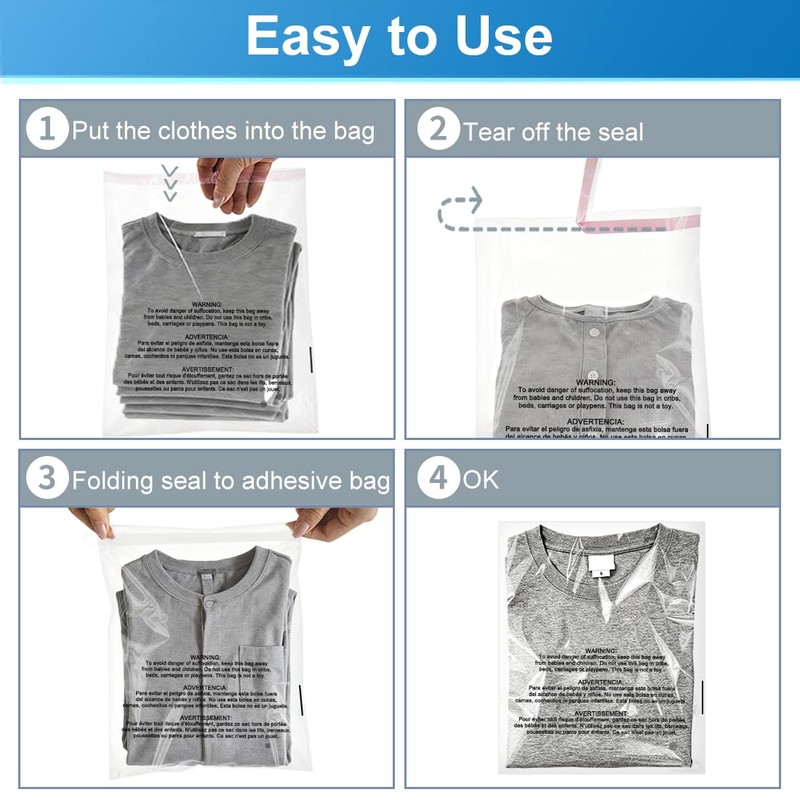 Cellophane Poly Bags Pack 400 CT Combo 6x9,8x10,9x12,11x14 inches, Clear