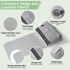 Inflatable Positioning Wedge Pillow for Side Sleeping,Wheelchair Cushion Side Padding,Body Positioners,Multifunctional Lateral Support Cushion (Single)