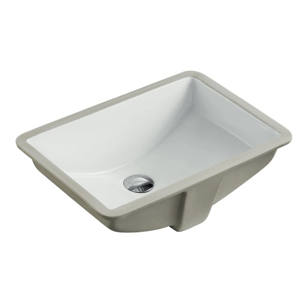 KINGSMAN 20.9 Inch Durable Rectrangle Undermount Vitreous Ceramic Lavatory Vanity Bathroom Sink - Pure White (20.9 Inch)
