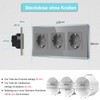 CNBINGO Glass Triple Socket Flush-Mounted in Grey - Triple Schuko