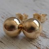 Classic 14k Yellow Gold Filled Ball Stud Earrings Round size